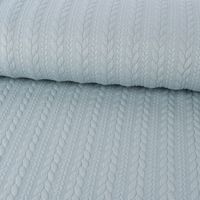 Bekleidungsstoff Cably Zopfmuster einfarbig eisblau 1.5m Breite