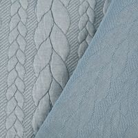 Bekleidungsstoff Cably Zopfmuster einfarbig eisblau 1.5m Breite