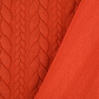 Bekleidungsstoff Cably Zopfmuster einfarbig dunkelorange 1.5m Breite