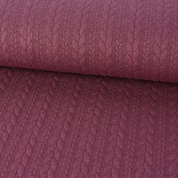 Bekleidungsstoff Cably Zopfmuster einfarbig lila 1.5m Breite