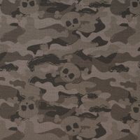 Baumwollstoff Organic Bio Popeline Camouflage Totenköpfe grau 1.50m
