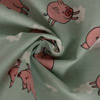 SCHÖNER LEBEN. Tischläufer Flying Pigs Schweinchen Wolken mint rosa w