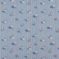 SCHÖNER LEBEN. Tischläufer Canvas Flamingo Streifen maritim hellblau