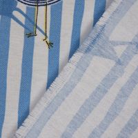 SCHÖNER LEBEN. Tischläufer Canvas Flamingo Streifen maritim hellblau