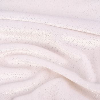 Bekleidungsstoff Samtstoff Stretchsamt Glitzer weiß silber 1.5m