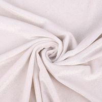 Bekleidungsstoff Samtstoff Stretchsamt Glitzer weiß silber 1.5m
