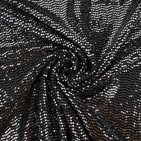 Bekleidungsstoff Stretch Lurex Pailletten Glitzer schwarz silber 1.45m