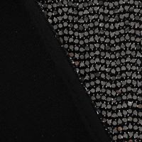 Bekleidungsstoff Stretch Lurex Pailletten Glitzer schwarz silber 1.45m