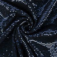 Bekleidungsstoff Stretch Lurex Pailletten Glitzer schwarz blau 1.45m