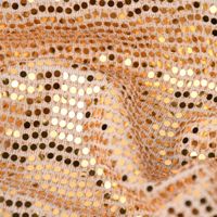 Bekleidungsstoff Stretch Lurex Pailletten Glitzer weiß gold 1.45m