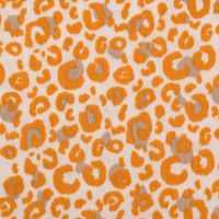 Double Gauze Musselin glatt Leopardenmuster weiß beige ocker 1.35m