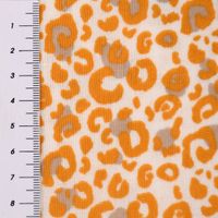 Double Gauze Musselin glatt Leopardenmuster weiß beige ocker 1.35m