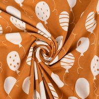 Baumwolljersey Jersey Luftballons ocker weiß 1.5m Breite