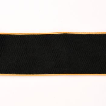 Gummiband mit farbigem Rand schwarz gelb Breite: 4cm