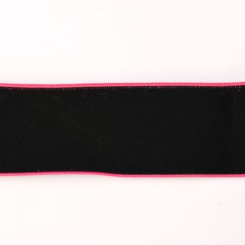 Gummiband mit farbigem Rand schwarz pink Breite: 4cm