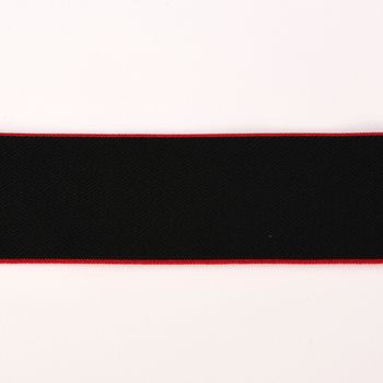 Gummiband mit farbigem Rand schwarz rot Breite: 4cm