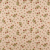 Dekostoff Strawberrys Growing Erdbeeren natur rot grün 1.40m