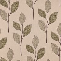 Dekostoff Leinenlook Favourite Leaves Blätterzweige natur grün 1.40m