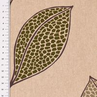 Dekostoff Leinenlook Favourite Leaves Blätterzweige natur grün 1.40m