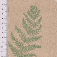 Dekostoff Leinenlook Fragile Fern Farnblätter natur grün 1.40m