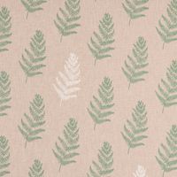 Dekostoff Leinenlook Fragile Fern Farnblätter natur grün 1.40m