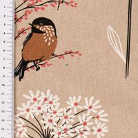Dekostoff Soft Branch Blüten Gräser Vögel natur rosa 1.40m