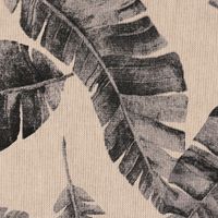 Dekostoff Leinenlook Safari Leaves Palmenblätter natur grau 1.40m