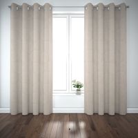 SCHÖNER LEBEN. Vorhang Jacquard Blätter hellbeige weiß 245cm