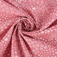 Baumwollstoff ANGGUN Sterne rosa weiß 1.5m Breite