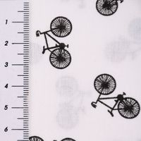 Baumwollstoff Fahrrad Bike schwarz weiß schwarz 1.6m Breite
