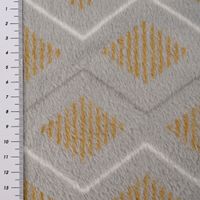 Wellness Fleece Geometrisch Rauten grau gelb weiß 1.5m Breite