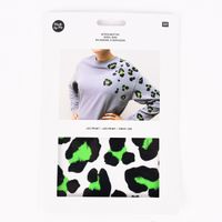 Rico Design Bügelmotivset Leo Print 1 Bogen schwarz neongrün
