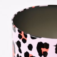 Rico Design Keksdose Leomuster rosa schwarz rot 15x13.5cm