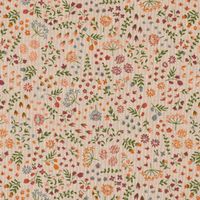Dekostoff Leinenlook Flowery Field Blümchen natur bunt 1.40m