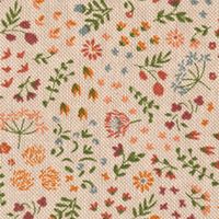 Dekostoff Leinenlook Flowery Field Blümchen natur bunt 1.40m