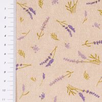 Dekostoff Leinenlook Lavender Flavour Lavendel natur lila 1.40m