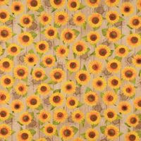 Outdoorstoff Dralon Sonnenbumen Holzlatten beige gelb 1.40m