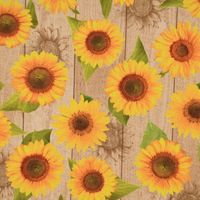 Outdoorstoff Dralon Sonnenbumen Holzlatten beige gelb 1.40m
