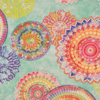 Outdoorstoff Dralon Mandala Watercolour mint bunt 1.40m
