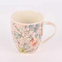 XL Tasse Floral Porzellan verschiedene Farben 400ml