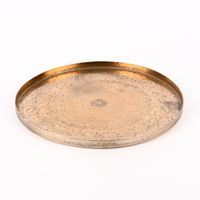 Deko Teller mit Strukturmusterung Aluminium goldfarbig 35cm