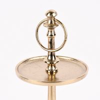 Etagere rund Metall Strukturoberfläche 2stufig Aluminium goldfarbig 19x31cm