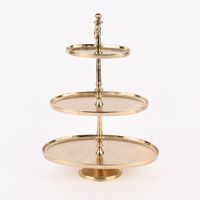 Etagere oval Metall Strukturoberfläche 2stufig Aluminium goldfarbig 29.5x20x31cm