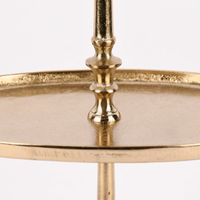 Etagere oval Metall Strukturoberfläche 3stufig Aluminium goldfarbig 36x23x49cm
