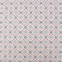 Baumwollstoff CAPUCINE Mandala Retro Blume grafisch weiß grau braun ro