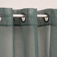 Ösengardine einfarbig Voile Struktur dunkelgrün 135x260cm
