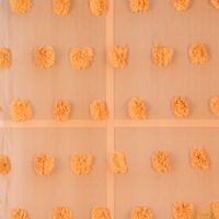Ösengardine Leinenoptik mit Pompons uni senfgelb 140x260cm