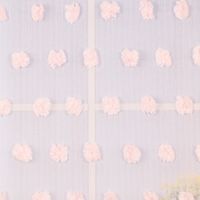 Ösengardine Leinenoptik mit Pompons uni rosa 140x260cm