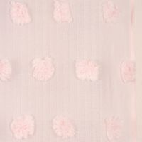 Ösengardine Leinenoptik mit Pompons uni rosa 140x260cm