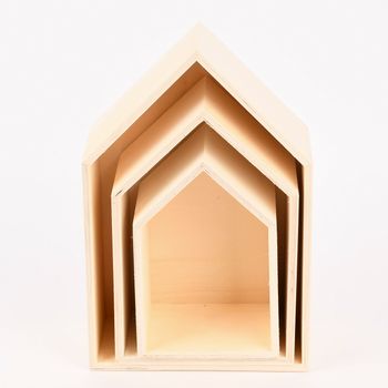 Creativ Company Aufbewahrungsboxen Haus 3er Set verschieden groß 20.5x31x9.5cm